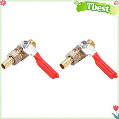 Tbest Vanne à bille Accessoires de Compresseur D'air, Robinet à Bille en Laiton 1/4, Interrupteur D'arrêt pour auto pompe (1/5)