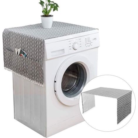 130 x 55 cm Housse de Protection pour Réfrigérateur avec Poches de Rangement,Couvercle Anti-poussière pour Machine à Laver,Housse de Machine à Laver,Housse de Protection de Machine à Laver (1/5)