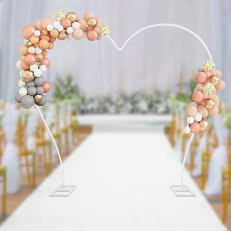 Arche de mariage en forme de cœur en métal, Arche de ballons en forme de cœur, Décoration de fond pour photo d'anniversaire, Blanc (1/5)