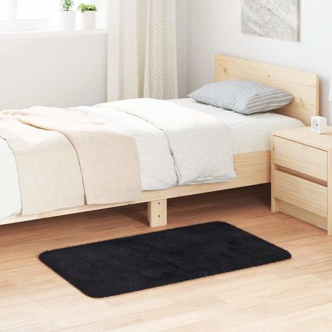 Teppich Shaggy Hochflor NAVARRA Schwarz 60x100 cm Polyester