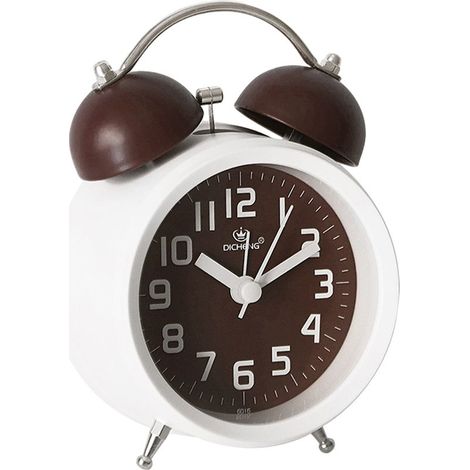 Réveil analogique vintage pour gros dormeurs, réveil à double cloche pour chambre, table de chevet, bureau, veilleuse, couleur (1/5)