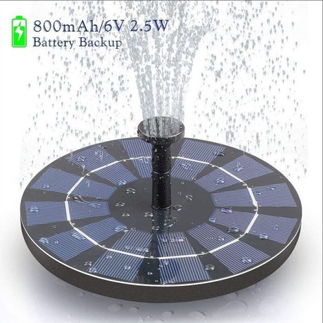 Autre batterie au lithium intégrée 3W 6 arroseurs fontaine de bain d'oiseau de jardin solaire (1/4)