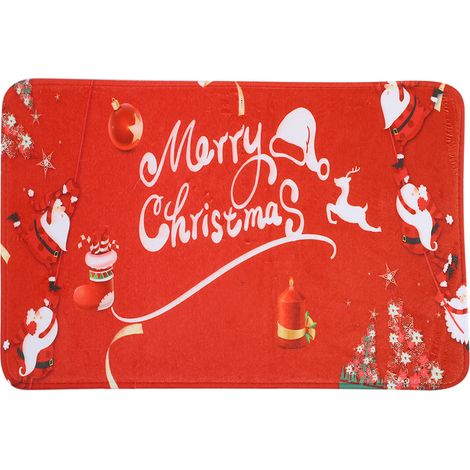 Paillasson antidérapant motif Noël pour cuisine et maison, tapis de sol absorbant salle de bain antidérapant (1/5)