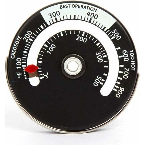 Poêle magnétique poêle à bois thermomètre cheminée moniteur de température jauge pour conduit de fumée brûleur à bois barbecue (1/4)