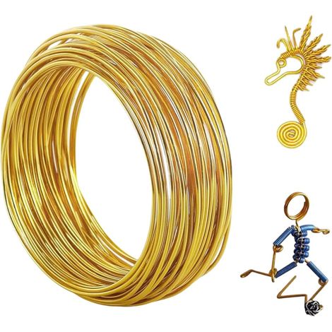 Fil Aluminium 1mm x 50 M, Fil De Fer Souple Loisir Créatif, Fil d'Artisanat En Aluminium, Fil Métallique De Fer Souple Pour Diy Fabrication Bijoux, Art Floral, Emballage Cadeau Et Décoration (1/5)