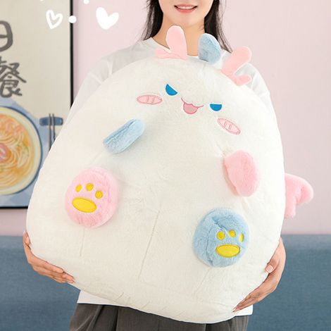 Peluche douce de 40 cm en coton PP, motif dessin animé mignon, oreiller pour la sieste, cadeau pour enfants, bureau, blanc (1/5)