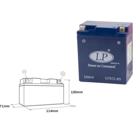 Batterie gel LANDPORT GTX7-3 12 V 6 Ah - Remplacement sans entretien pour GTX7LBS L