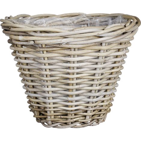 Mica Decorations Korb Marcia Rattan Ø 35 x 25 cm grau Topf (1/3)