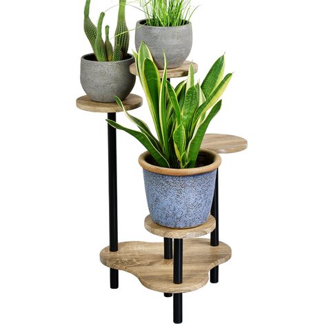 Support multiple pour 4 plantes - Hauteur 75 cm - Bois - Livraison gratuite (1/5)