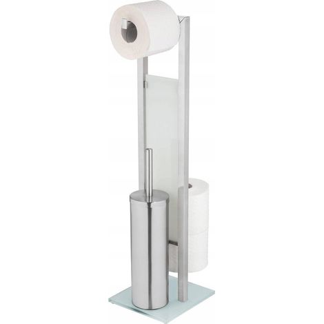 Wenko Rivalta soporte de papel higiénico negro mate y plata