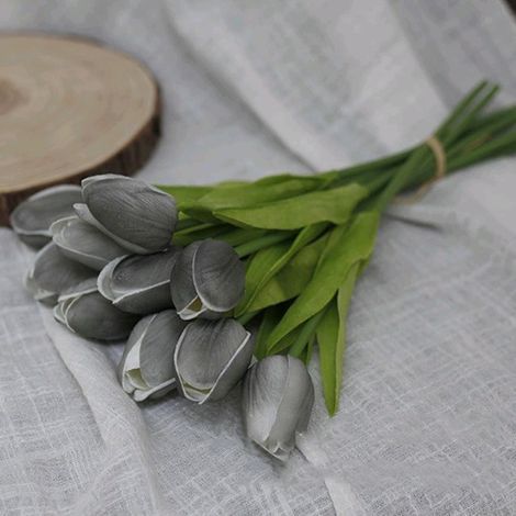 10 Vintage-Tulpensträuße aus Europa, künstliches Tulpenarrangement für Zuhause, Büro, Hochzeitsdekoration (V) (1/5)