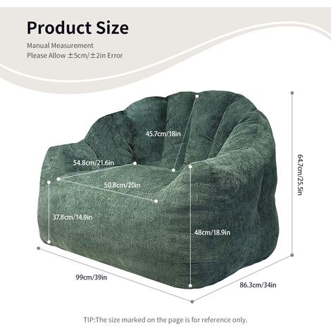 Fauteuil ergonomique rond en forme de haricots avec un contour complet du corps pour une relaxation et un confort polyvalents à la maison-Da (1/5)