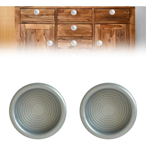 Poignée Encastrée Ronde en Plastique Ø32 Poignée Cachée pour Porte Coulissante, Meubles de Cuisine, Tiroirs, Armoires et Meubles à Chaussures (Gris) (1/2)