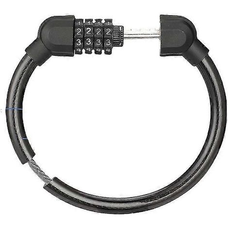 Lot de 2 antivols à code 4 chiffres pour vélo, trottinette, moto, skateboard, clôture, échelle (noir, à l'unité) - Antivol à câble pour vélo, scooter, moto, skateboard, clôture, échelle (noir, à l'uni (1/5)