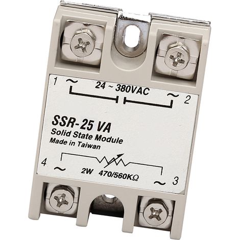 Relais à semi-conducteurs 25A monophasé 2W 470/560KΩ entrée AC 24-380V sortie SSR pour équipement de machine (1/5)
