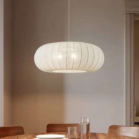 [NEUWERTIG] B-Ware Lindby Hängeleuchte Pendelampe Helin Weiß Textil ø 70 Cm 3 X E27 Leuchte Lampe