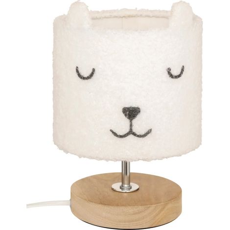 Lampe à Poser Bouclette "Toxey" 23cm Blanc (1/2)