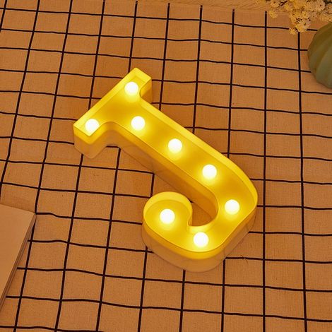 Jandei - Letras LED Letra J iluminadas luz blanca cálida altura 22cm con pilas 2xAA Letras LED