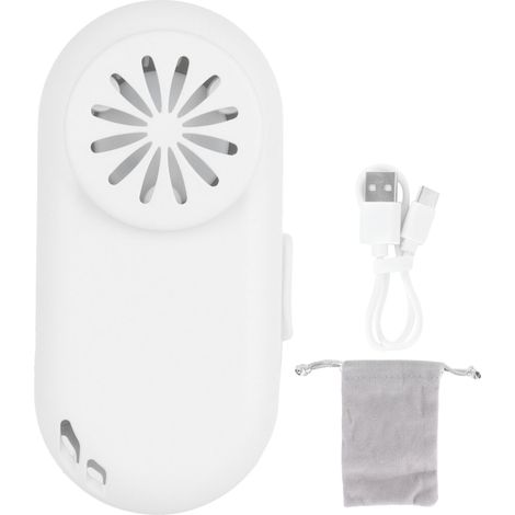 Mini USB Portable Fan Hand Free Cooler Silent Clip‑on Mouth‑Muffle Fans for Home Office Travel Outdoor Activities Summer Gift White