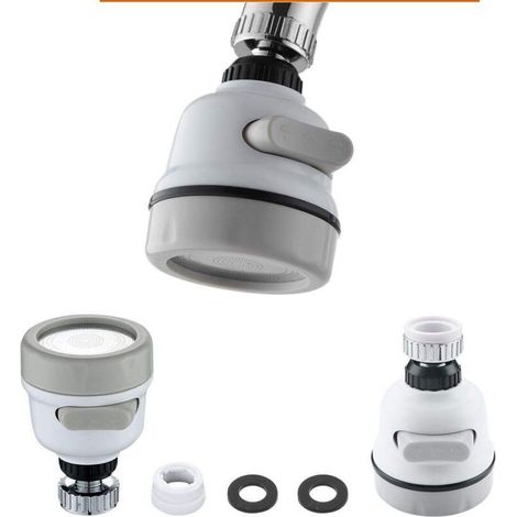 ALLIANDISEconomie D'Eau Embout De Filtre,2 Pack Robinet Universel Extension Cuisine Mobile Robinet Tête Ajustable Aérateur de Robinet 360 Robinet Mousseur Robinet Economie d'Eau (1/4)