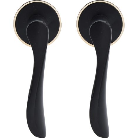 Serrure de porte silencieuse à ouverture facile, style européen, poignée de porte intérieure pour chambre ou salle de bain, noire (1/5)