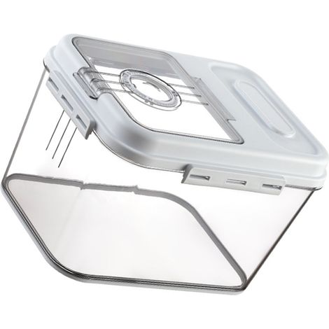 Seau distributeur de riz de 7500 g en plastique hermétique avec couvercle magnétique, idéal pour la cuisine et le stockage des aliments secs et des aliments pour animaux. (1/5)