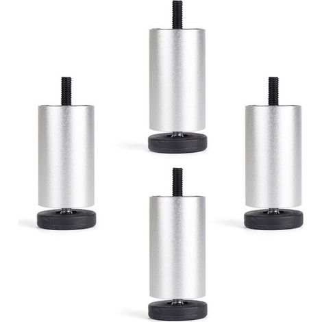 Sofabeine aus Aluminium – Möbelfüße – Ersatz-Schrankbeine – 4er-Set – Silber – 10 cm (1/5)