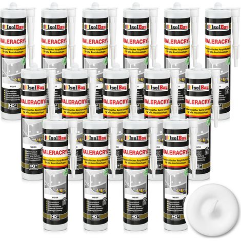 Pintura acrílica blanca IsolBau Maleracryl 15 x 300 ml (1/5)