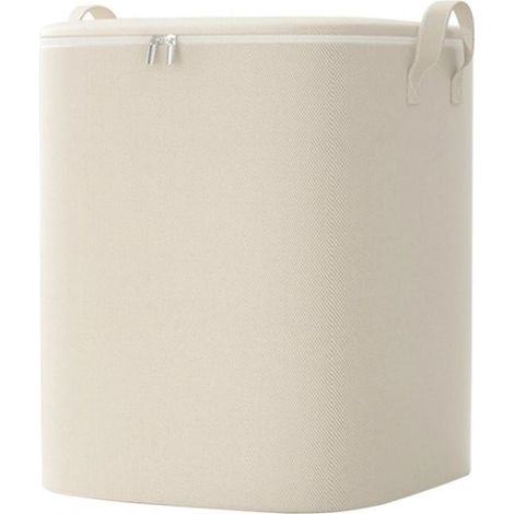 Sac de rangement pour vêtements, panier de rangement avec poignées, très grand sac de rangement pour vêtements de lit, beige, taille unique (1/5)