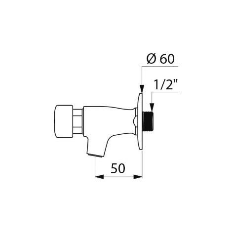 Robinet de lavabo temporisé mural TEMPOSTOP 1/2'' avec rosace - DELABIE - 746292