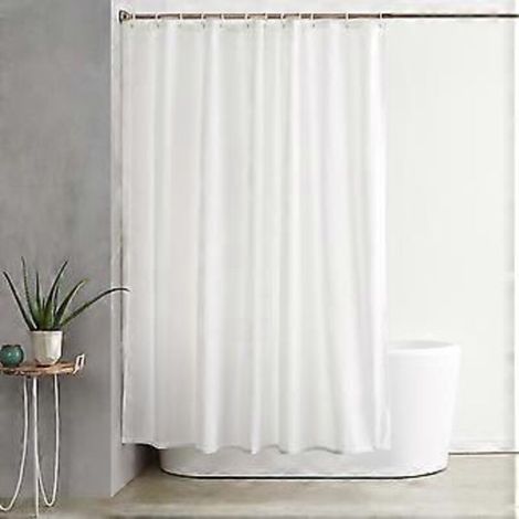 Rideau de douche en polyester blanc 183 x 198 cm