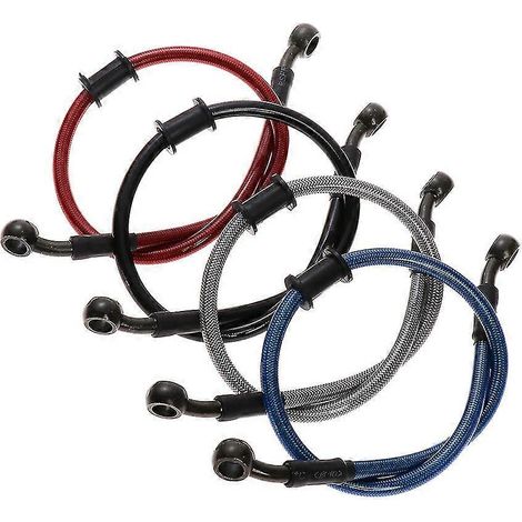 1 durite de frein universelle pour moto tout-terrain, en acier tressé renforcé, pour huile d'embrayage hydraulique, 500 à 800 mm (50 cm), rouge. (1/5)