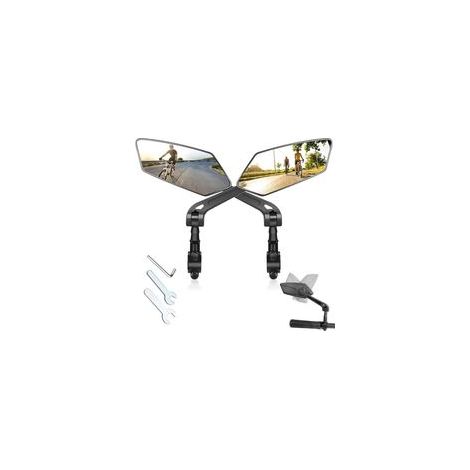 Rétroviseur vélo, 2 Pièces Miroirs de Vélo Réglable à 360°, Grand Miroir HD, Convient aux guidons de diamètre 2025 mm (1/5)