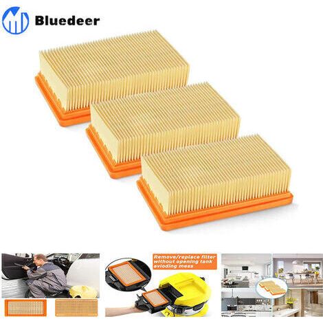 3 Pack remplacement plat plissés Filtre Karcher MV4 MV5 MV6 WD4 WD5 WD6, WD4P WD5P WD6P Aspirateur Wet-Dry - remplace 2,863-005,0 B (1/5)