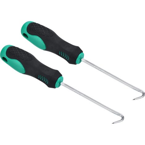 O-Anneau 90 Degré Crochet 228mm, 2 pcs Huile joint Précision Tournevis Extracteur Démontage Outil, Bleu (1/5)