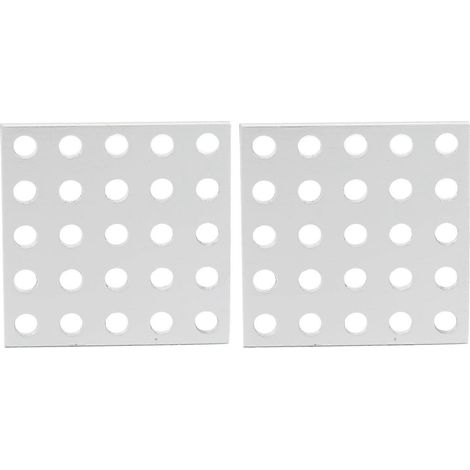 2 Stück Aluminium-Gitterplatten, Maschenpaneele, Industrieteile 3116‐0040‐0040, 5 x 5 Löcher