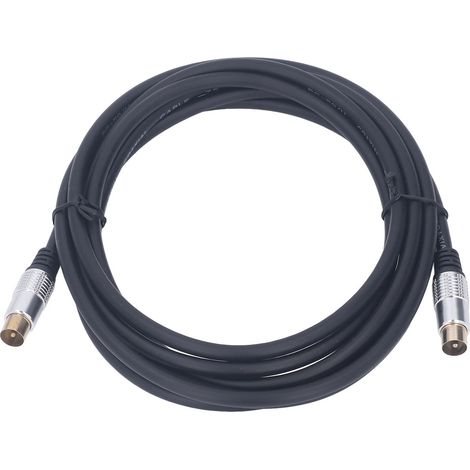 Câble coaxial 3m blindé triple 9,5mm mâle-mâle RG59U pour TV, satellite, connecteurs plaqués or (1/5)