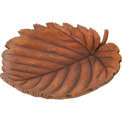 Coupelle Déco Feuille "Plate" 30cm Orange Foncé (1/3)