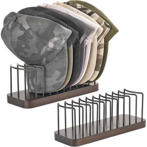 Lot de 2 organiseurs de chapeaux pour casquettes de baseball, support pour 10 casquettes de baseball, support de rangement pour chapeaux de baseball, organisateur de casquettes (1/5)