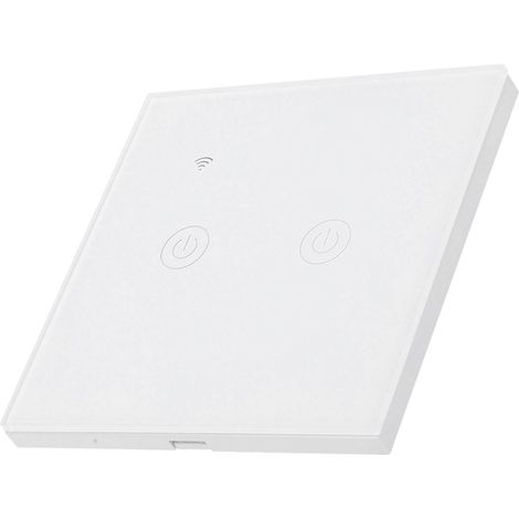 Interrupteur Tactile Zigbee 2 Voies, Panneau ABS Compatible 220‑240VAC pour Installation Avec ou Sans Fil (1/5)