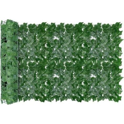 Künstlicher Efeu-Zaun, einbruchsicherer Gartensichtschutz 300 x 100 cm, dekorative grüne Wand, Kunstrasenzaun, Wanddekoration aus Weinblättern (1/5)