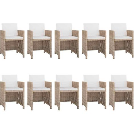 Ensemble à manger d’extérieur et coussins 11 pcs Mobilier de jardin Résine tressée (1/5)