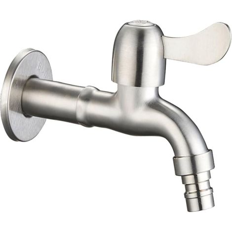 Robinet lave-linge, G1/2, inox, argenté, pour machine à laver (1/5)