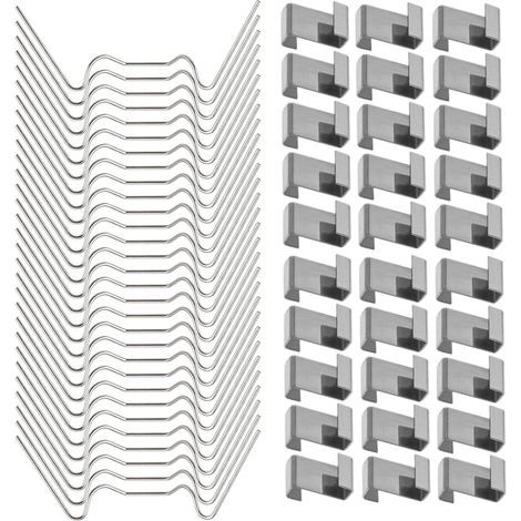 100 Pcs Clips de fixation pour vitre de verre à effet de serre en acier inoxydable (avec 50 clips de fil W pour vitrage en serre et 50 clips de chevauchement en Z pour vitrage de serre) (1/5)