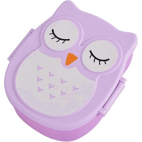 Boîte déjeuner hibou mignon pour enfants, récipient alimentaire portable bento, boîte de rangement pour camping et pique-nique (1/4)