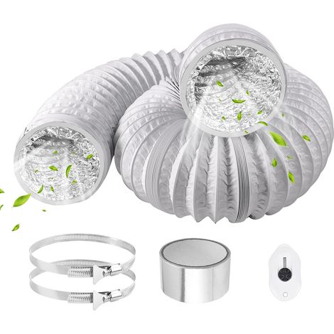 Gaine VMC 150 mm x 6 m Tuyau Évacuation Tuyau D'évacuation Blanc (1/5)