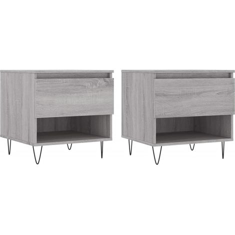 Maison Exclusive - Couchtische 2 Stk. Grau Sonoma 50x46x50 cm Hol