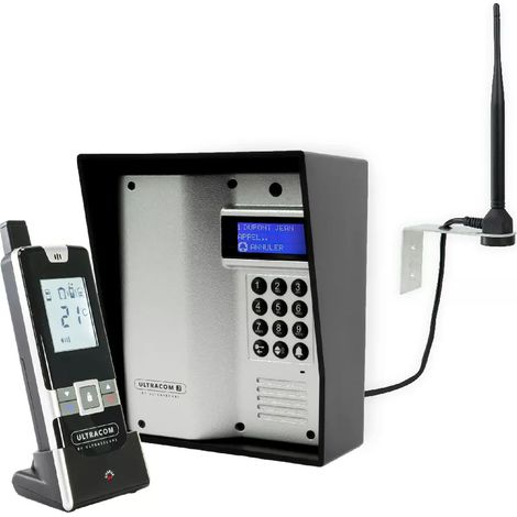 Interphone 600m autonome sans-fil - UltraCOM3 visière noire + combiné + antenne : "contourner obstacle / pilier" (1/5)