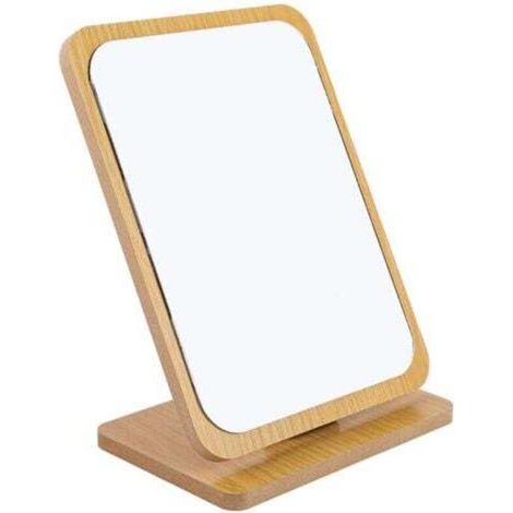 Klappbarer Tisch-Schminkspiegel aus Holz – 22 x 16 cm, kleiner quadratischer Standspiegel – tragbarer Schminkspiegel – mittelgroßer quadratischer Standspiegel