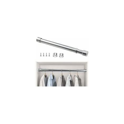 Barre de Penderie Extensible en Acier Inoxydable 48cm à 80cm Tringle à Rideaux Télescopique Ajustable Tube de Penderie Extensible Anticorrosion pour Penderie Salle de Bains Cuisine Chambre (1/5)